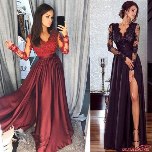 ORN-Women Lace Evening Party Ball Prom Gown Formal Dress