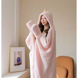 Hooded Cloak Style Thickened Blanket Cashmere Office Nap Blanket Nap Blanket Shawl Blankets (8)