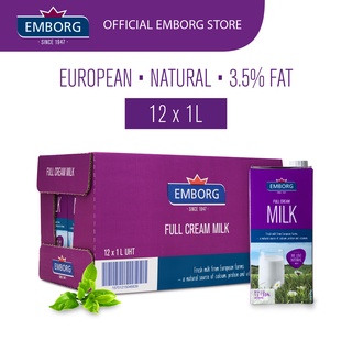 EMBORG Full Cream Milk (UHT) 1L (12 Packs Bundle)