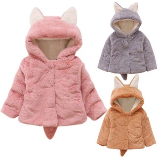 Baby Toddler Girls Hooded Coat Cloak Jacket Thick Clothes (1)