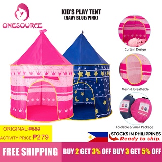 ONESOURCE Castle Tent Kids Tent Cubby House Play House Tent Portable Folding Camping Kids Tent Color