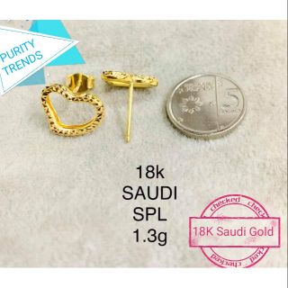 Pawnable, 18k Saudi Gold,1.3grams,earring,good for investment,w/high appraisals.