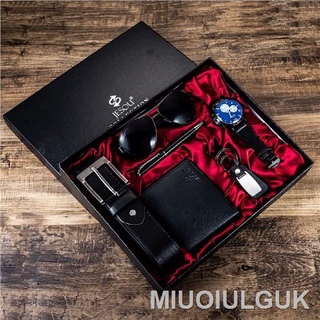 ✱✤Men\'s Gift Set Quartz Watch + PU Wallet + PU Belt + Sun Glasses + Pen + Keychain W/ Gift Box (7)