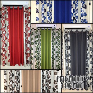 3 IN 1 Curtain 6ft. / 7ft. with Ring Leaves Design