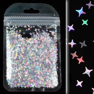 Holographic Star Glitter Micro Four-Angle Star Shape Shiny Sequin Glitters Resin Sequins for DIY Mold Art Nail Artwork