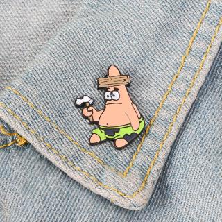 Cartoon character sponge baby oil Brooch jeans pin