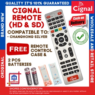 Cignal Remote Changhong SILVER MODEL HD Compatible +FREE 2pcs Battery +FREE Remote Control Case