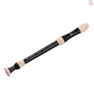 ♫QIMEI 8-Hole Alto Descant Recorder German Style Wind Instrument with Cleaning Rod Finger Rest Strap PU Storage Bag