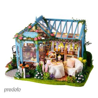 1:24 Miniature Diorama Dollhouse DIY Kit Garden Cake Shop Tea House Model