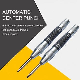 High Carbon Steel Center Pin Punch Hole Loaded Punch Wood Indentation Woodworking Tool Bit Adjustable Spring Loaded Metal Drill Tool Punch Needle