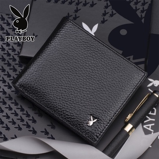Men Clutches Playboy Wallet Short Genuine Leather 2021New Men's CustomizationDIYEngraved Thin Horiz