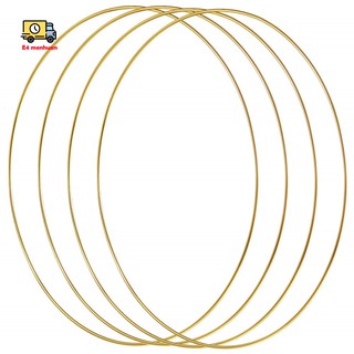 4 Pack 12 Inch Large Metal Floral Gold Hoop Rings for Making Wreath Decor and DIY Dream Catcher Wall Hanging Crafts