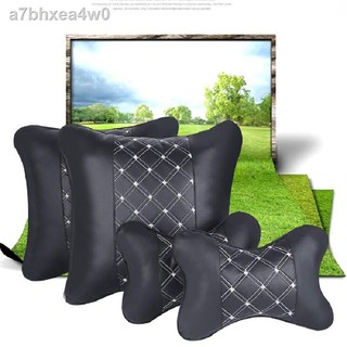 ۩☂【apparel】 Car Leather Pillow For Neck Rest Cushion/Lumbar Back Support Pillow