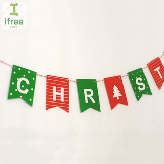 Merry Christmas Bunting Garland Banner Hanging Flag Shop Home XMAS Party Decor (6)