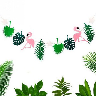 Flamingo Leaf Party Decoration Garland Birthday Photo Prop (1)