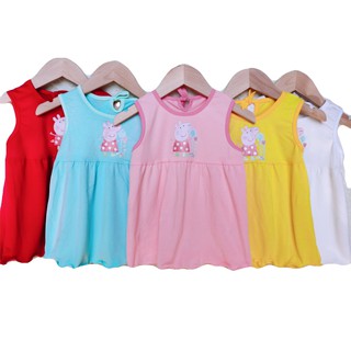 Baby dress Cotton printed baby girl dress Cartoon Sweet Dress Sleeveless 0-3Y Free size