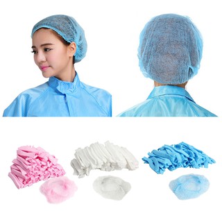 100x Disposable Hair Head Covers Net Bouffant Caps Hats Kitchen Industrial (1)
