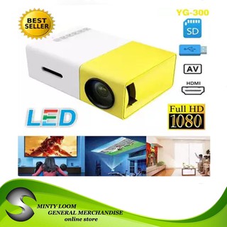 Yg 300 600 Lumens Mini Portable Projector Yellow White