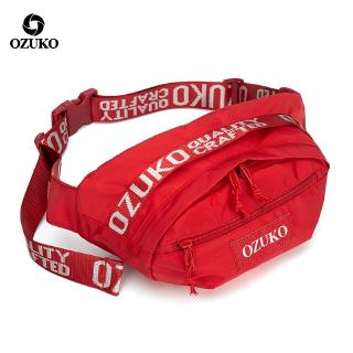 OZUKO Casual Men Waist Bag Pack Purse Sport Belt Bags Chest Packs for Men Women Shoulder Bag