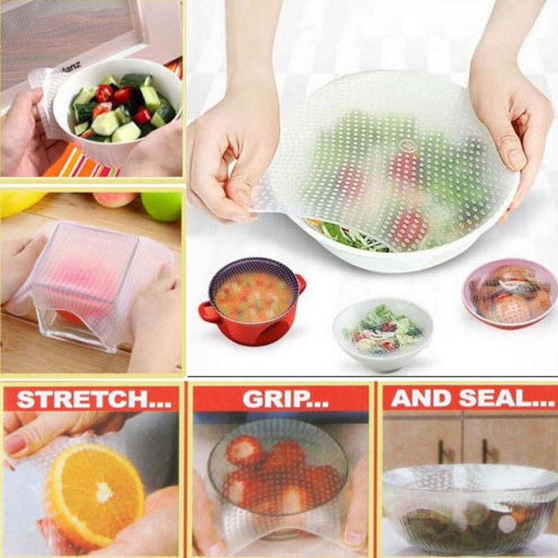 Silicone Reusable Seal Vacuum Food Fresh Wrap Kitchen Gadget
