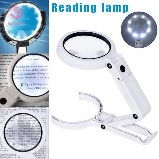 5/11X Magnifying Glass with 8 LEDs Light Foldable Stand Table Magnifier Tool
