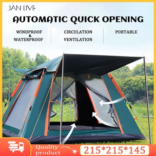 【Ready Stock】Automatic Tent pop-up 4-6 person outdoor tent waterproof Windbreak double-layer Camping