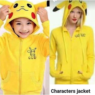 Yellow Pikachu hooded sweater jacket cartoon cute unisex top