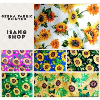 Tela/Fabric Geena Silk Printed Sunflower Design (1yard = 36inches/91cm) Per Yarda