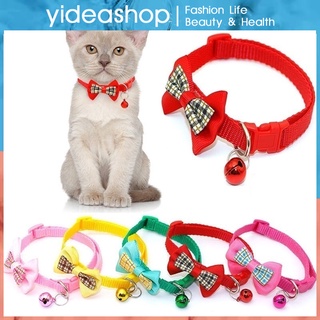 Bowknot Cat Collar with Bells Necklace Buckle Adjustable Small Dog Puppy Kitten Collars Pet Accessories Cat Collar Necklace Cat Collar Lace Cat Collar with Bell Cat Collar Cute YIDEAJYT