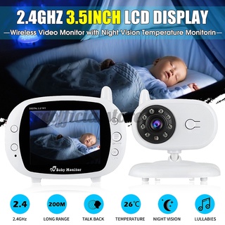 【Ready Stock】Baby Safe ✢3.5inch Baby Monitor 2.4GHz Video LCD Digital Camera Night Vision Temperatur