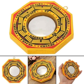 Chinese Feng Shui Dent Convex Bagua Pakua Wooden Mirror for Lucky and Blessing Home Wall Decorative