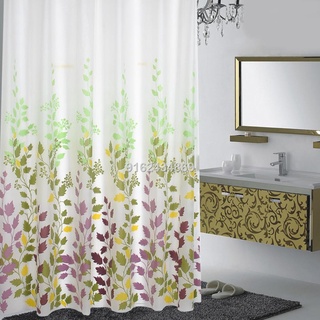 Frosted Transparent Shower Curtain Mildew Maple Leaf Shower Curtain