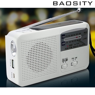 [BAOSITY] 4Way Powered Emergency Radio Solar Crank Battery AM/FM Alert Radio White (1)