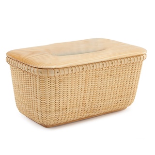 150 Pumping Household Tissue Box Rattan Tissue Box Pastoral Style Handmade Square Rattan Wooden Cove
