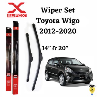 SUFOX Wiper Blade Toyota Wigo 2012-2020 Set Universal Banana Type