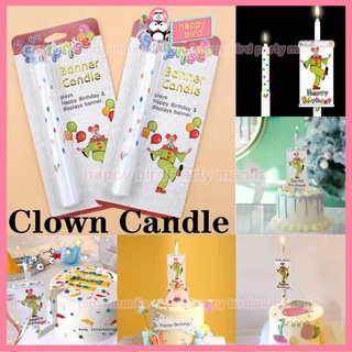 clown happy birthday candle partyneeds decorations cake topper party candle (7)