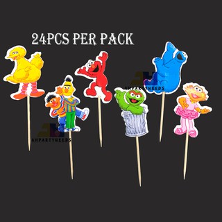 Sesame Street toothpick cupcake topper 24pcs/pack made in paper decor cupcake alehuangpartyneeds