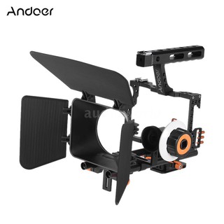★Andoer C500 Aluminum Alloy Camera Camcorder Video Cage Rig Kit Film Making System w/ Matte Box + Fo