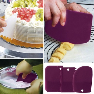 3Pcs/set Cake Cream Spatula DIY Cake Baking Mixing Scraper Spatulas Fondant Pastrys Cutters Kitchen Tools