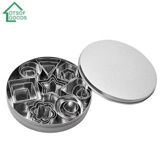 24pcs Stainless Steel Star Heart Flower Mini Cookie Cutter Slicers