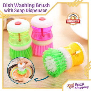 Kitchen Cleaning Pot Brush Dish washing Brush with Soap Dispenser Kitchen Sink Scrubber Automatic
