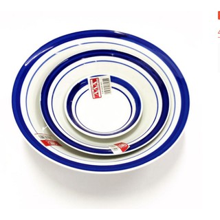 kes# COD Tableware Blue plate bowl soup bowl rice bowl Glass ware.