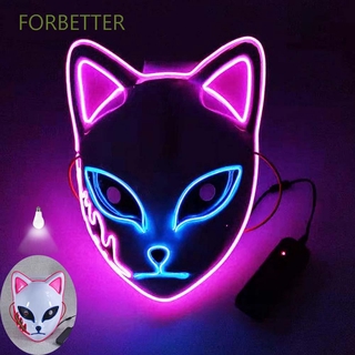 FORBETTER Anime Cosplay Mask Cosplay Party Props Party Mask Props Sabito Cosplay LED Light Hannya Tengu Headwear Anime Mask Halloween Demon Slayer/Multicolor