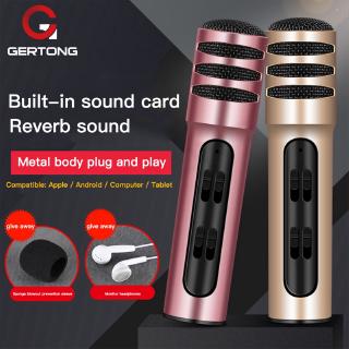 Mobile Phone Microphone For Live Singing Recording Equipment Built-in Sound Card Professional Mini Condenser Microphone Karaoke Mic