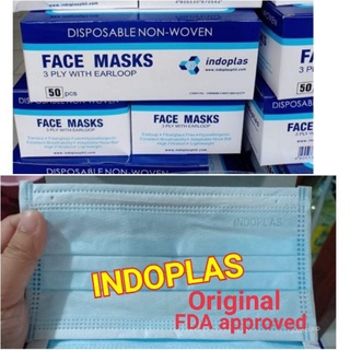 Indoplas Disposable Face Mask 3-Ply 50 pcs per box
