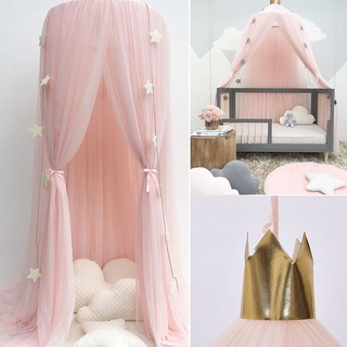 Hanging Kids Baby Bedding Dome Bed Canopy Cotton Mosquito Net Bedcover Curtain