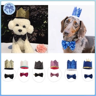 Crown&Bow Tie Dog Birthday Hat Pet Party Costume Puppy Headwear Accessories