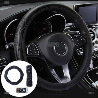 {snow}Universal Auto Car Steering Wheel Cover Leather Breathable Anti-slip 38cm (9)