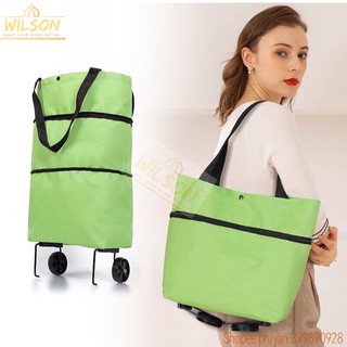 【spot goods】ↂ◘WILSON ★ Foldable Shopping Bag with Wheels