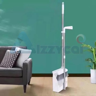 AIZZYCAI Household Cleaner Sturdy & Durable Plastic Long Handle Foldable Broom and Dustpan Set